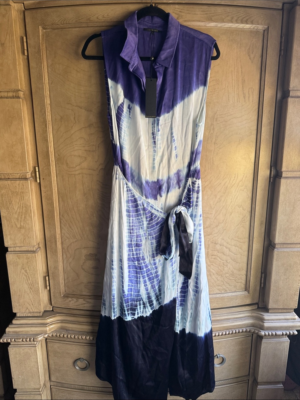 🇺🇸 FLASH SALE ! Koby Halperin 🔥 Tie Dye Sleeveless Midi Shirt Dress SRP$ 500